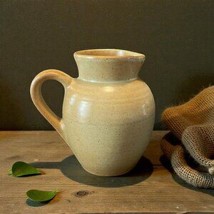 Vintage French Grès Village Handmade Stoneware Jug Creamer European Pottery